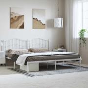 vidaXL Sängram med huvudgavel metall vit 183x213 cm