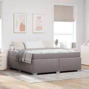 vidaXL Sängram med madrass Taupe 180 x 200 cm tyg