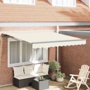 vidaXL Utfällbar markis Kräm 300x250 cm tyg