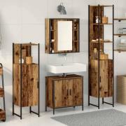 vidaXL Badrumsmöbelset 4 pcs Brun 33 x 33 x 185.5 cm Konstruerat trä