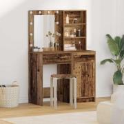 vidaXL Skrivbordsset med låda 2 pcs Gammalt trä 50 x 41 x 135 cm