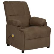 vidaXL Massagefåtölj brun mikrofibertyg