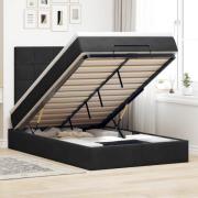 vidaXL Ottoman sängram med madrasser svart 120x190 cm sammet
