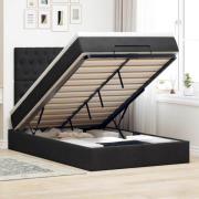 vidaXL Ottoman sängram med madrasser svart 120x190 cm sammet