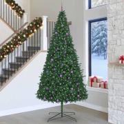 vidaXL Julgran med dekorativa strängljus Grön 400 cm PVC