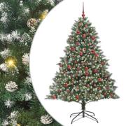 vidaXL Konstgjord julgran med 300 LED-lampor Grön 126 x 126 x 180 cm