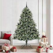 vidaXL Konstgjord julgran med 300 LED-lampor Grön 140 x 140 x 210 cm