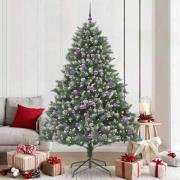vidaXL Konstgjord julgran med 300 LED-lampor Grön 140 x 140 x 210 cm
