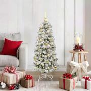 vidaXL Plast Hingad Julgran med LED -remsljus 120 cm PVC
