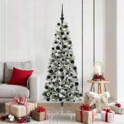 vidaXL Plast Hingad Julgran med LED -remsljus 180 cm PVC