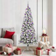 vidaXL Plast Hingad Julgran med LED -remsljus 180 cm PVC
