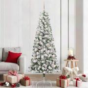 vidaXL Plast Hingad Julgran med LED -remsljus 210 cm PVC