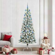 vidaXL Plast Hingad Julgran med LED -remsljus 210 cm PVC