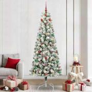 vidaXL Plast Hingad Julgran med LED -remsljus 240 cm PVC