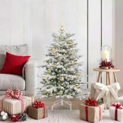 vidaXL Plast Hingad Julgran med LED -remsljus Vit 120 cm PE och PVC