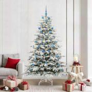 vidaXL Plast Hingad Julgran med LED -remsljus Vit 210 cm PE och PVC