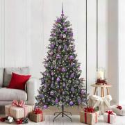 vidaXL Konstgjord julgran med 300 LED-lampor Grön 114 x 114 x 210 cm
