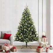 vidaXL Konstgjord Fällbar Julgran 300 LED-lampor Grön 210 cm
