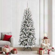 vidaXL Konstgjord julgran Vit 78 x 78 x 210 cm PVC, Plast, Stål och PE