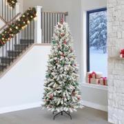 vidaXL Konstgjord julgran Vit 93 x 93 x 240 cm PVC, Plast, Stål och PE
