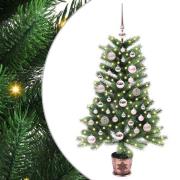 vidaXL Julgran med 150 LED-lampor med stativ Grön 90 cm PE
