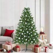 vidaXL Julgran med 300 LED-lampor med stativ Grön 180 cm PE