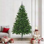 vidaXL Julgran med 300 LED-lampor med stativ Grön 210 cm PE