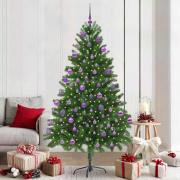 vidaXL Julgran med 300 LED-lampor med stativ Grön 210 cm PE