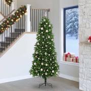 vidaXL Julgran med 300 LED-lampor med stativ Grön 240 cm PE