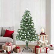 vidaXL Julgran med 300 LED-lampor med stativ Grön 180 cm PVC