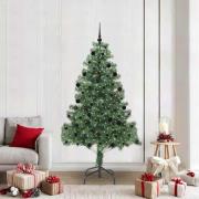 vidaXL Julgran med 300 LED-lampor med stativ Grön 210 cm PVC