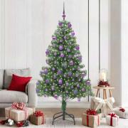 vidaXL Julgran med 300 LED-lampor med stativ Grön 210 cm PVC