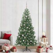 vidaXL Julgran med 300 LED-lampor med stativ Grön 240 cm PVC