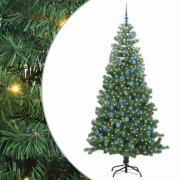 vidaXL Julgran med 300 LED-lampor med stativ Grön 240 cm PVC
