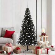 vidaXL Julgran med 300 LED-lampor med stativ Svart 180 cm PVC