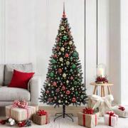 vidaXL Julgran med 300 LED-lampor med stativ Svart 180 cm PVC