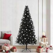 vidaXL Julgran med 300 LED-lampor med stativ Svart 240 cm PVC