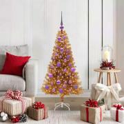 vidaXL Julgran med 150 LED-lampor med stativ Guld 120 cm PET