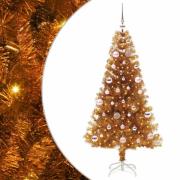vidaXL Julgran med 150 LED-lampor med stativ Guld 150 cm PET