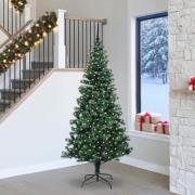 vidaXL Konstgjord Förbelyst Julgran Grön 240 cm PVC och metall