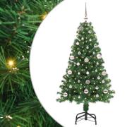 vidaXL Konstgjord julgran Grön 150 cm PVC och Stål och Plast
