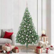 vidaXL Konstgjord Förbelyst Julgran med 300 LED-lampor Grön 210 cm PVC