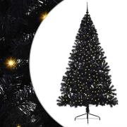 vidaXL Konstgjord Förbelyst Julgran Svart 240 cm PVC