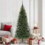 vidaXL Konstgjord julgran med 300 LED-lampor Grön 180 cm PE och PVC
