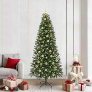 vidaXL Konstgjord julgran med 300 LED-lampor Grön 210 cm PE och PVC