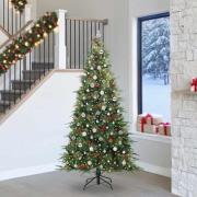 vidaXL Plast Hingad Julgran med 300 LED-lampor Grön 240 cm PE och PVC