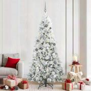 vidaXL Plast Hingad Julgran med 300 LED-lampor Grön 210 cm PE och PVC