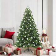 vidaXL Konstgjord julgran med 300 LED-lampor Grön 180 cm PE och PVC