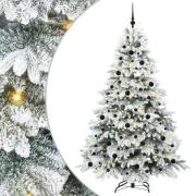 vidaXL Konstgjord julgran med 300 LED-lampor Grön 210 cm PE och PVC