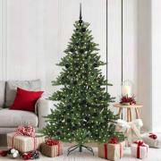 vidaXL Plast Hingad Julgran med 300 LED-lampor med stativ 180 cm PVC